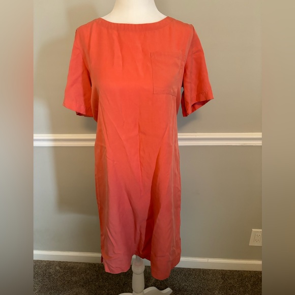 LOFT Le Grand Tee Dress In Coral - Picture 2 of 8